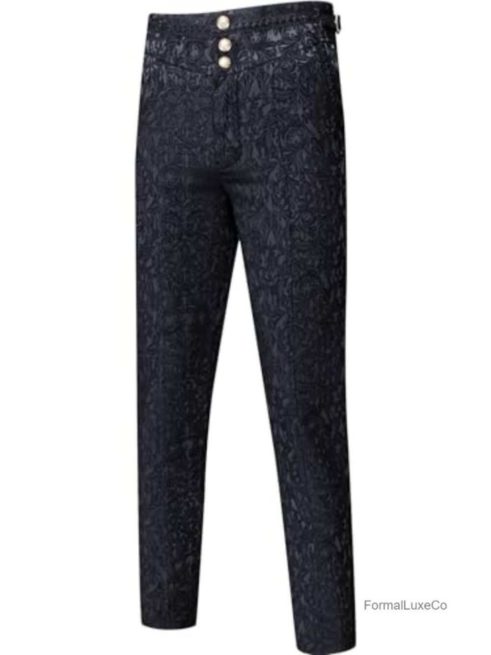 Mens Victorian Gothic Jacquard Dress Pants Slim Fit Cosplay Bottoms